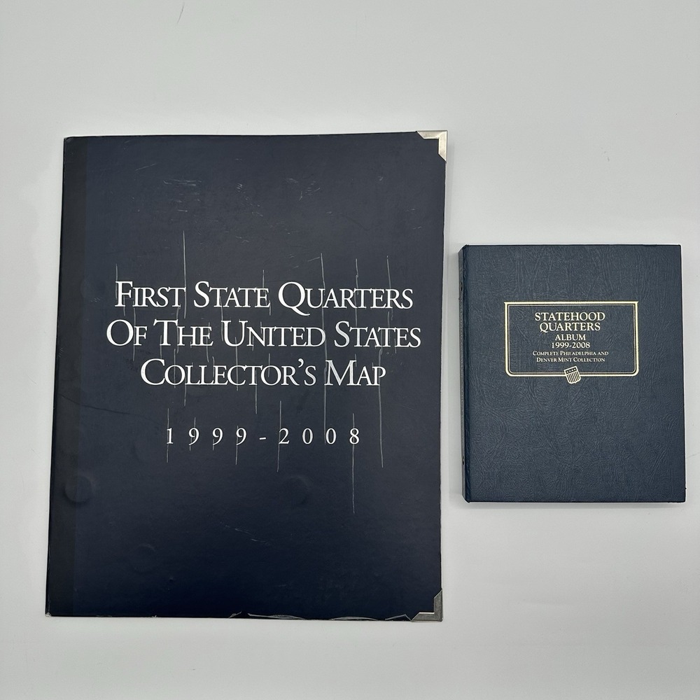 1998-2008 First State Quarters Collectors Map Complete w/ Quarters Statehood